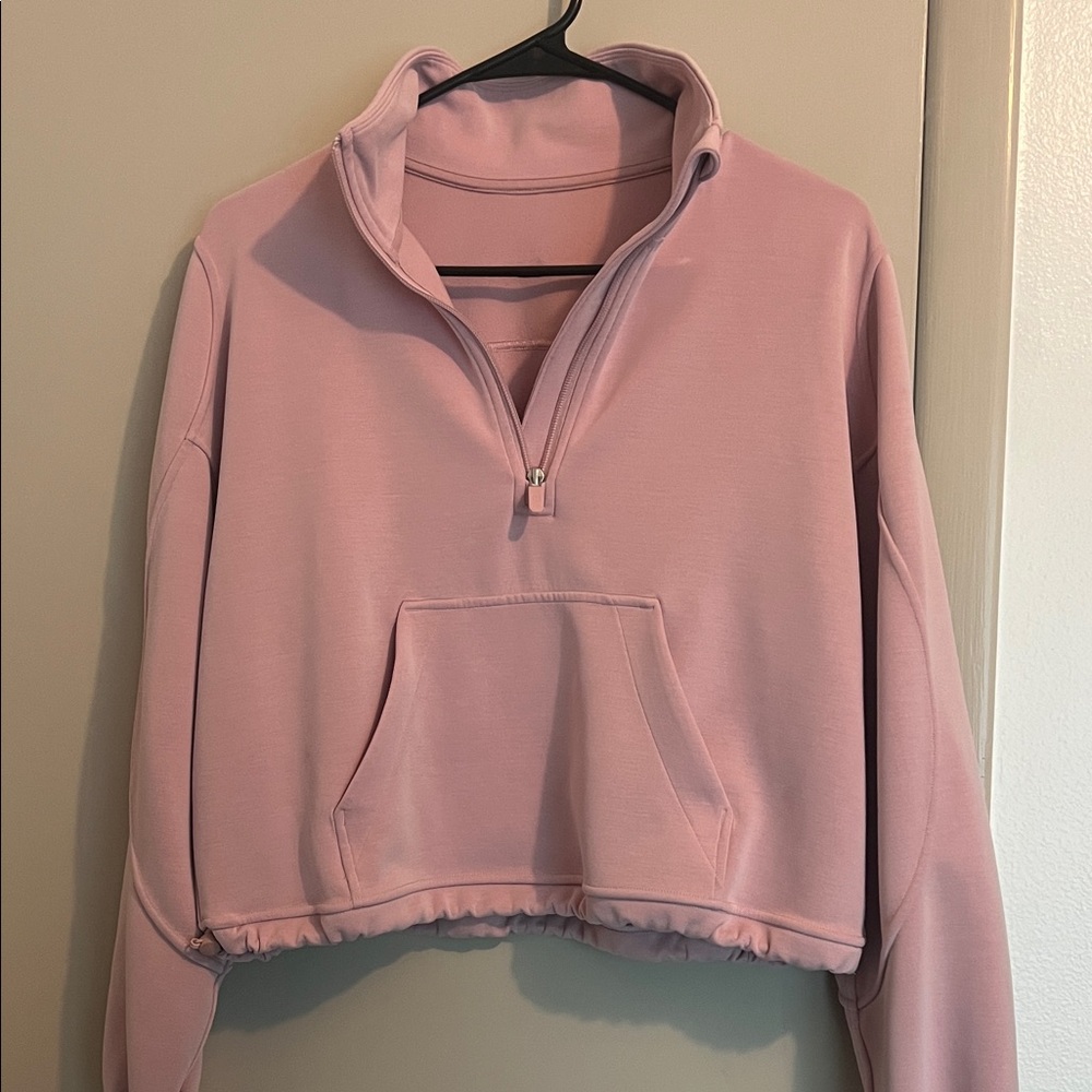 Lululemon Athletica Light Pink Quarter-Zip Hoodie